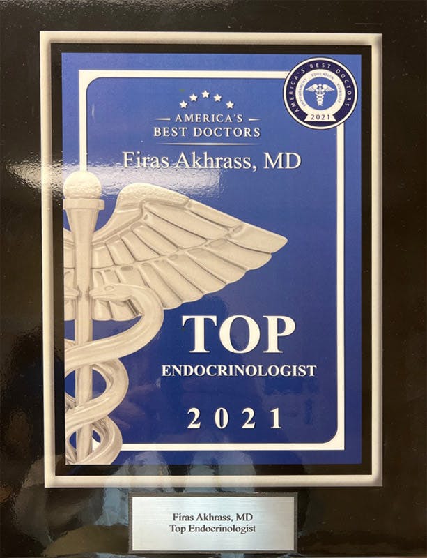America’s Best Doctors Award for Top Endocrinologist 2021